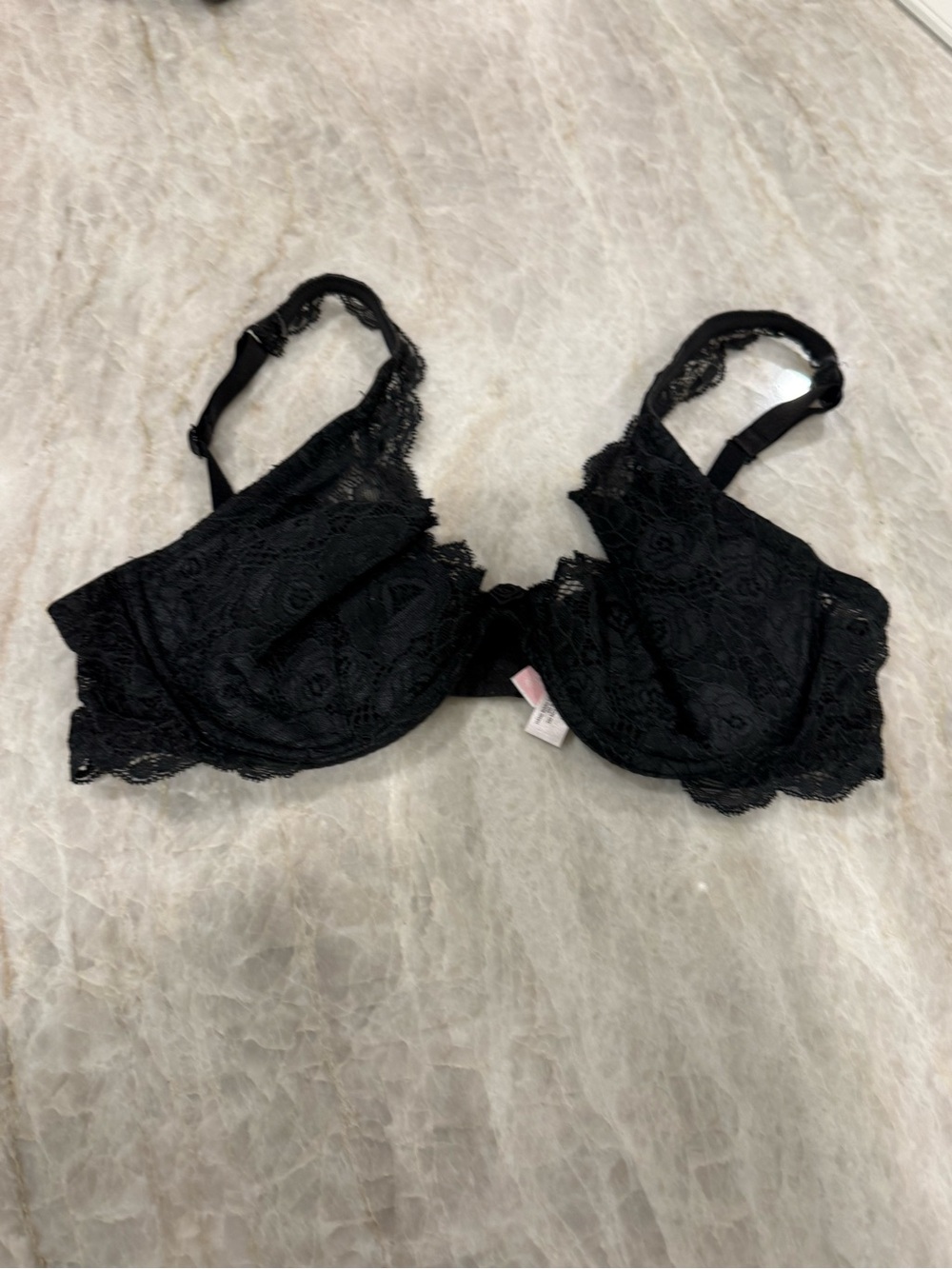 Vintage Victoria Secret Black Lace Demi Bra 36C  underwire